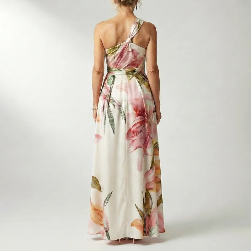 Rita | Elegante Vestito da Sera Lungo con Stampa Floreale da Donna
