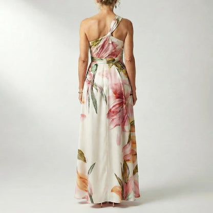 Rita | Elegante Vestito da Sera Lungo con Stampa Floreale da Donna