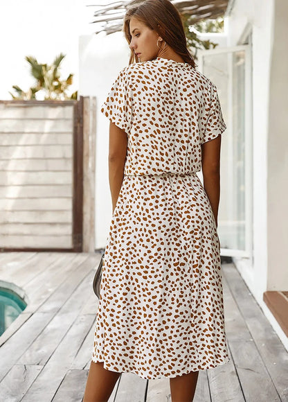 Beatrice | Elegante Vestito Midi Stampato con Maniche da Donna