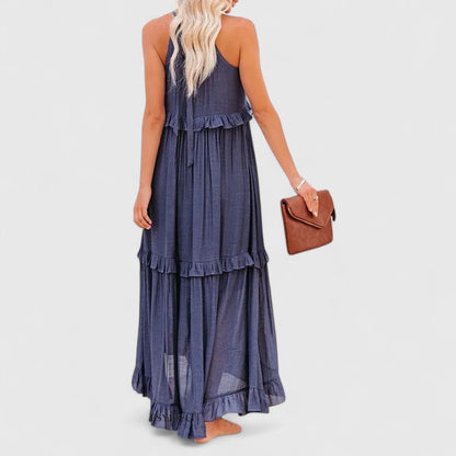 Piper | Vestito Maxi Elegante Drappeggiato da Donna