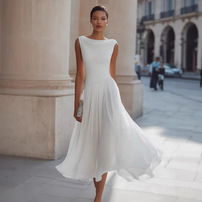 Pamela | Vestito Midi Plissé Elegante da Donna