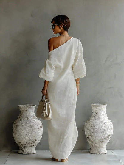 Tina | Elegante Vestito Maxi Estivo Monospalla da Donna