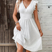 Pamela | Elegante Vestito a Trapezio Estivo Con Maniche Volant Da Donna