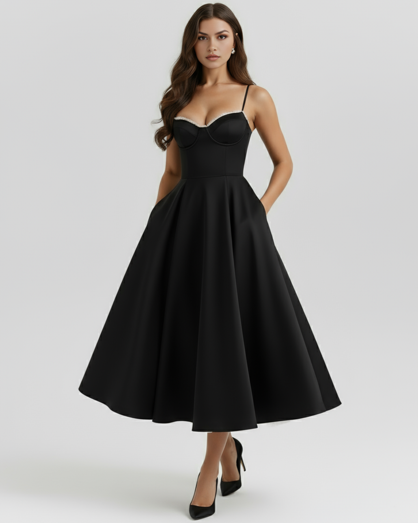 Ginevra | Elegante Vestito Midi a Trapezio Da Donna