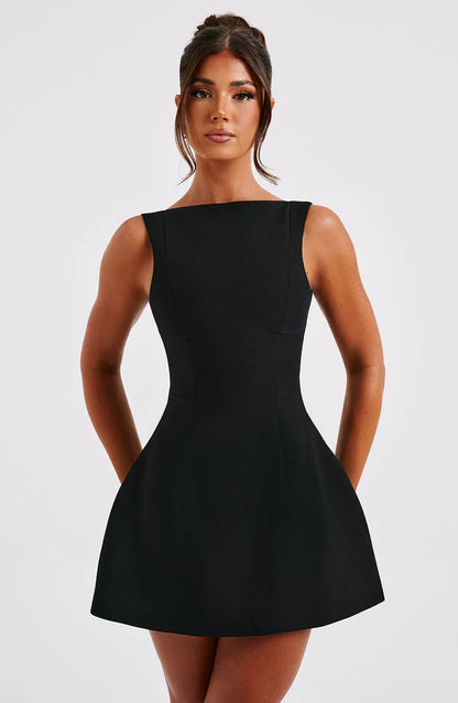Cecilia | Vestito Cerimonia Scollo a Barchetta Alto da Donna