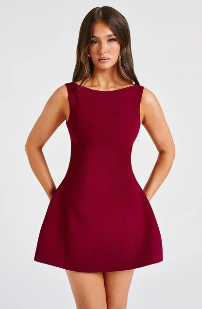 Cecilia | Vestito Cerimonia Scollo a Barchetta Alto da Donna