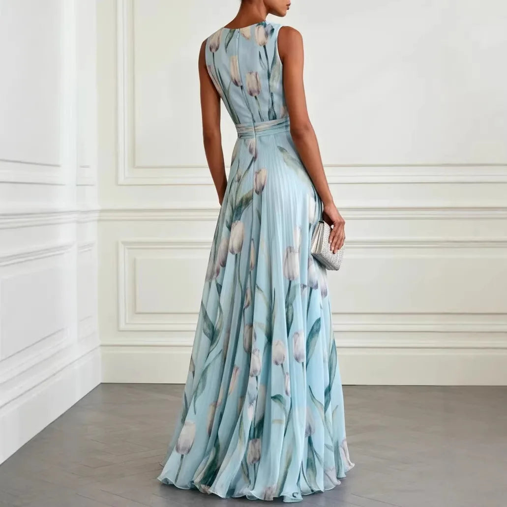 Viola | Vestito Maxi Estivo Floreale con Scollo a V da Donna