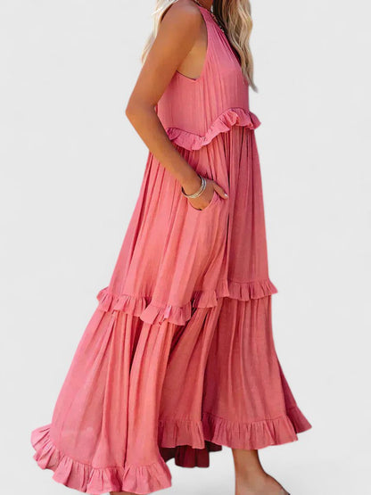 Piper | Vestito Maxi Elegante Drappeggiato da Donna