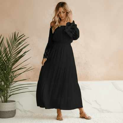 Elisa | Elegante Vestito Lungo Off-Shoulder Estivo da Donna