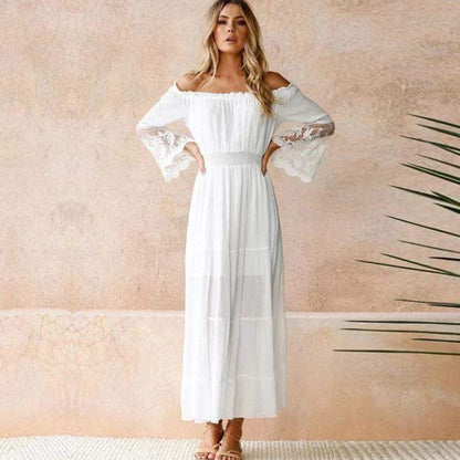 Elisa | Elegante Vestito Lungo Off-Shoulder Estivo da Donna