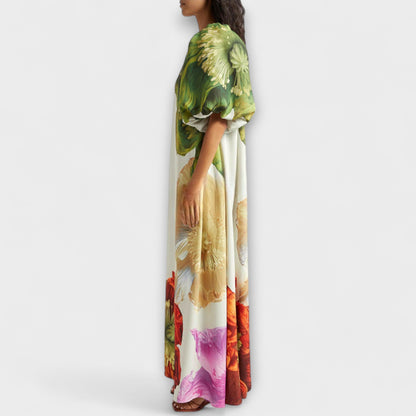 Francesca | Vestito Stampato Monospalla Maniche a Sbuffo da Donna