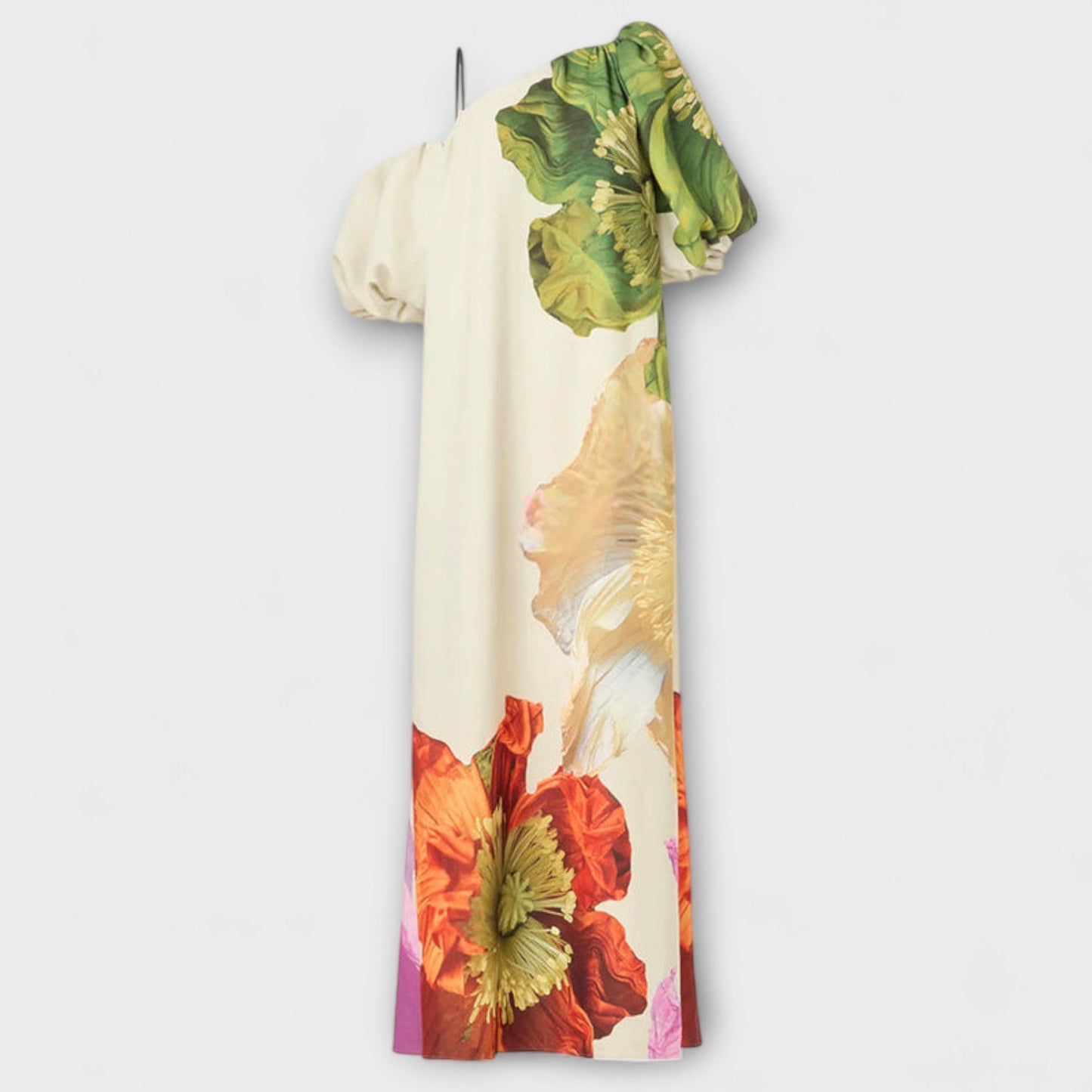 Francesca | Vestito Stampato Monospalla Maniche a Sbuffo da Donna
