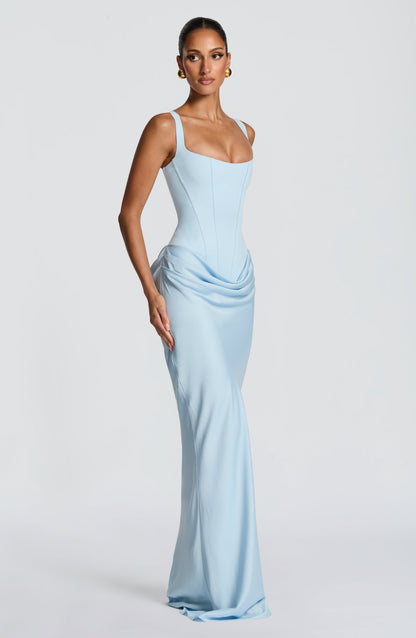 Sofia | Vestito Maxi Drappeggiato Scollo Quadrato da Donna