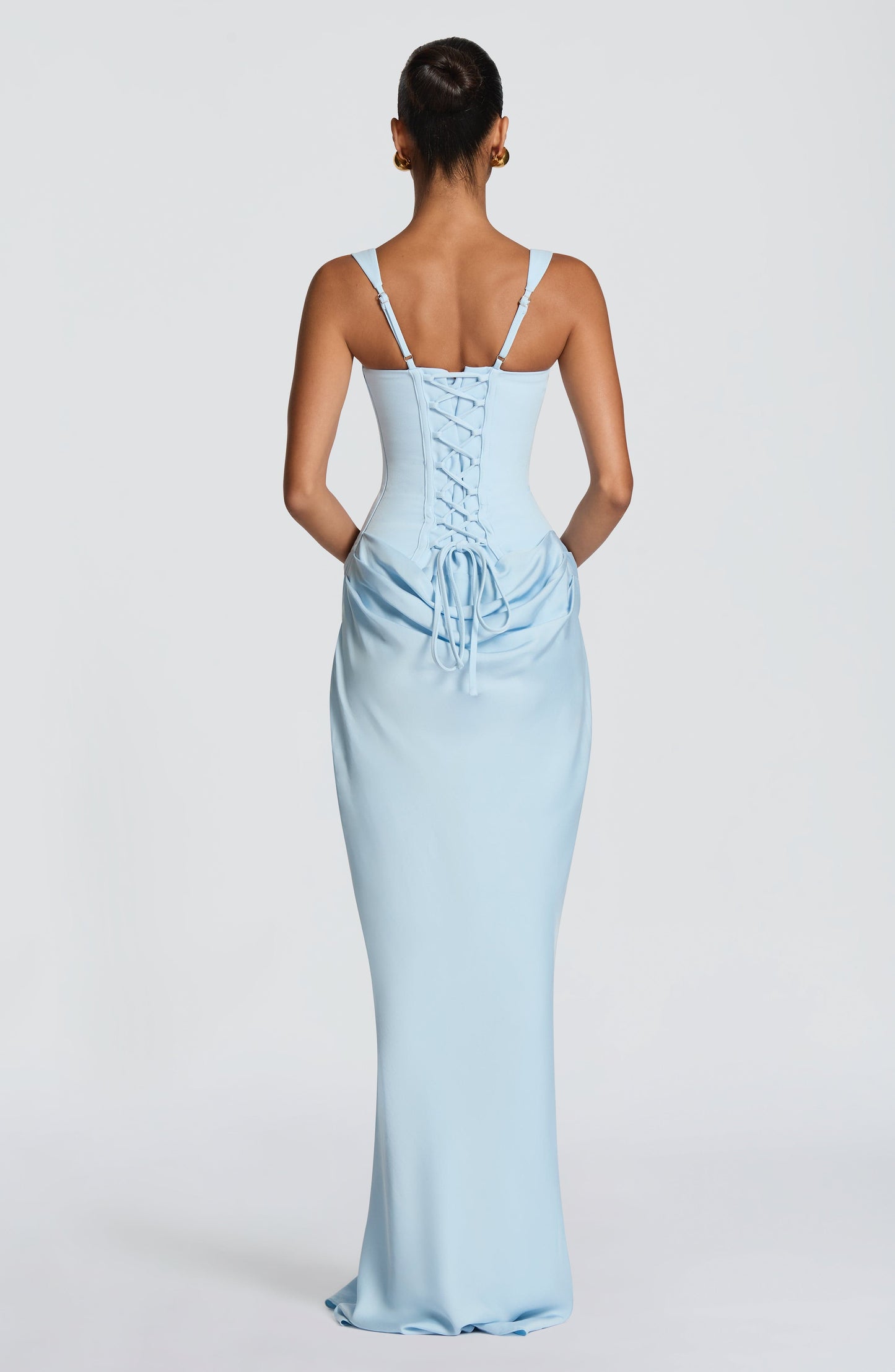 Sofia | Vestito Maxi Drappeggiato Scollo Quadrato da Donna