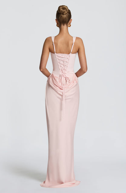Sofia | Vestito Maxi Drappeggiato Scollo Quadrato da Donna