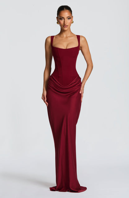 Marta | Elegante Vestito Maxi Drappeggiato Da Sera Da Donna