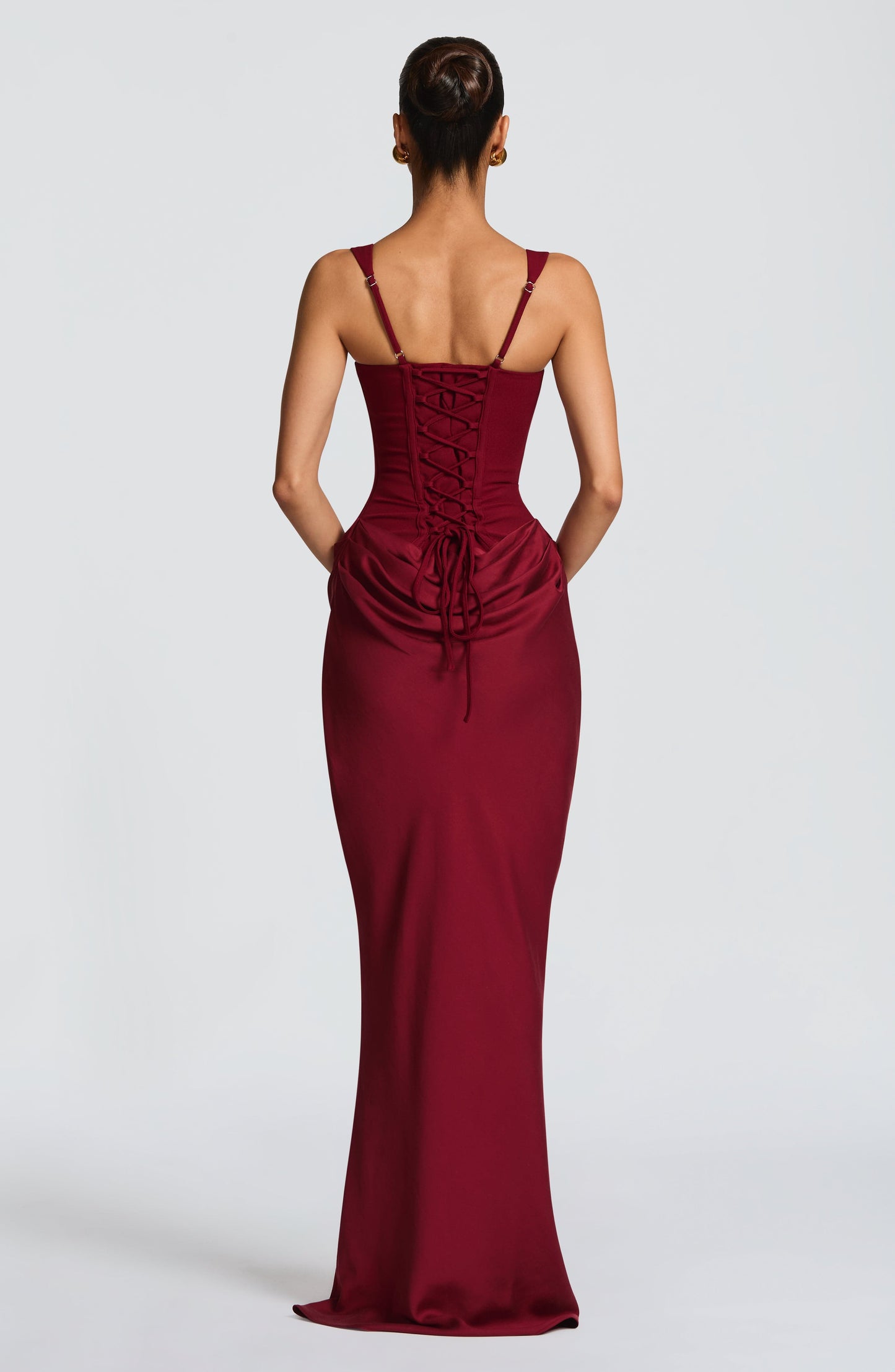 Sofia | Vestito Maxi Drappeggiato Scollo Quadrato da Donna