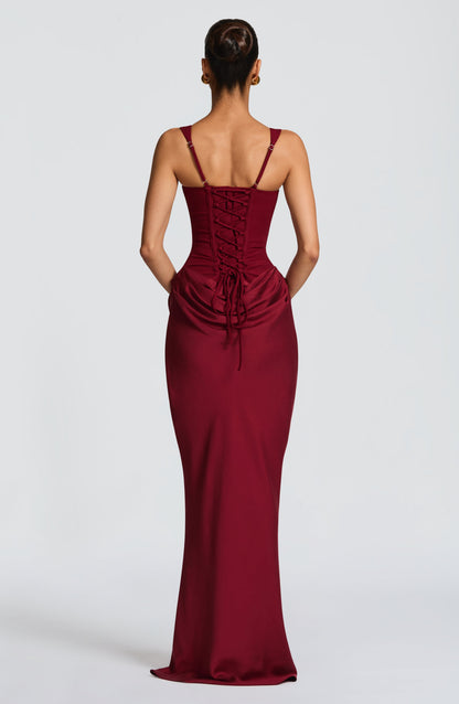 Sofia | Vestito Maxi Drappeggiato Scollo Quadrato da Donna