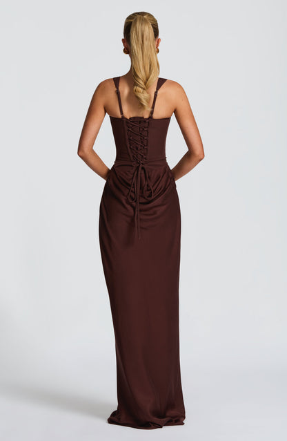 Sofia | Vestito Maxi Drappeggiato Scollo Quadrato da Donna