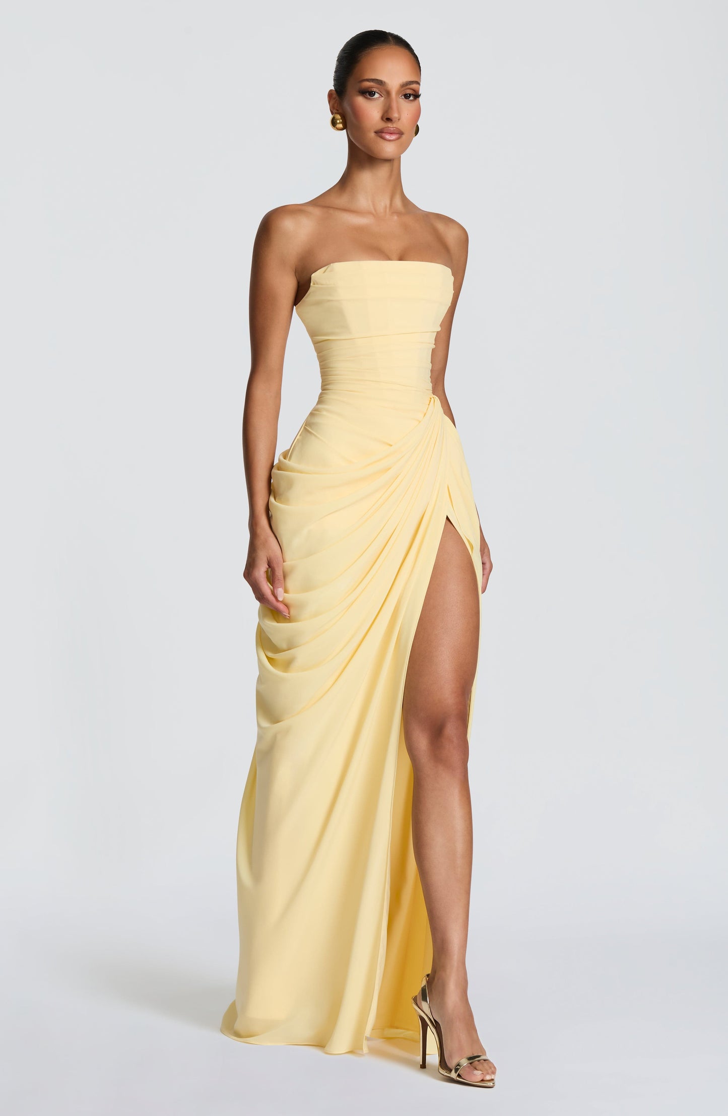 Wanda | Elegante Vestito Lungo Strapless Con Corsetto Da Donna
