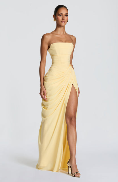 Wanda | Elegante Vestito Lungo Strapless Con Corsetto Da Donna