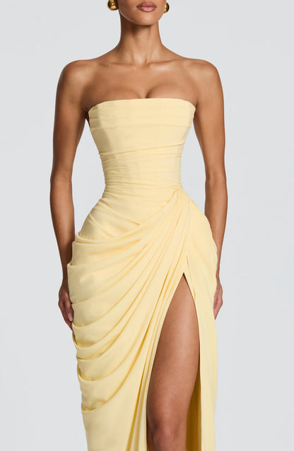 Wanda | Elegante Vestito Lungo Strapless Con Corsetto Da Donna