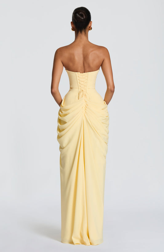 Wanda | Elegante Vestito Lungo Strapless Con Corsetto Da Donna
