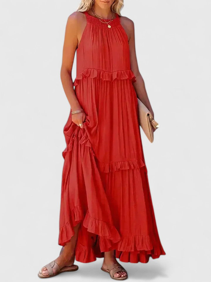 Piper | Vestito Maxi Elegante Drappeggiato da Donna