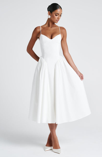 Bruna | Elegante Vestito Midi Estivo a Trapezio Da Donna