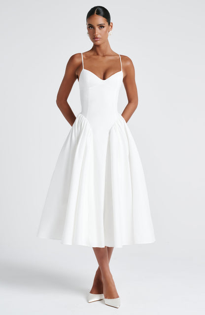Bruna | Elegante Vestito Midi Estivo a Trapezio Da Donna