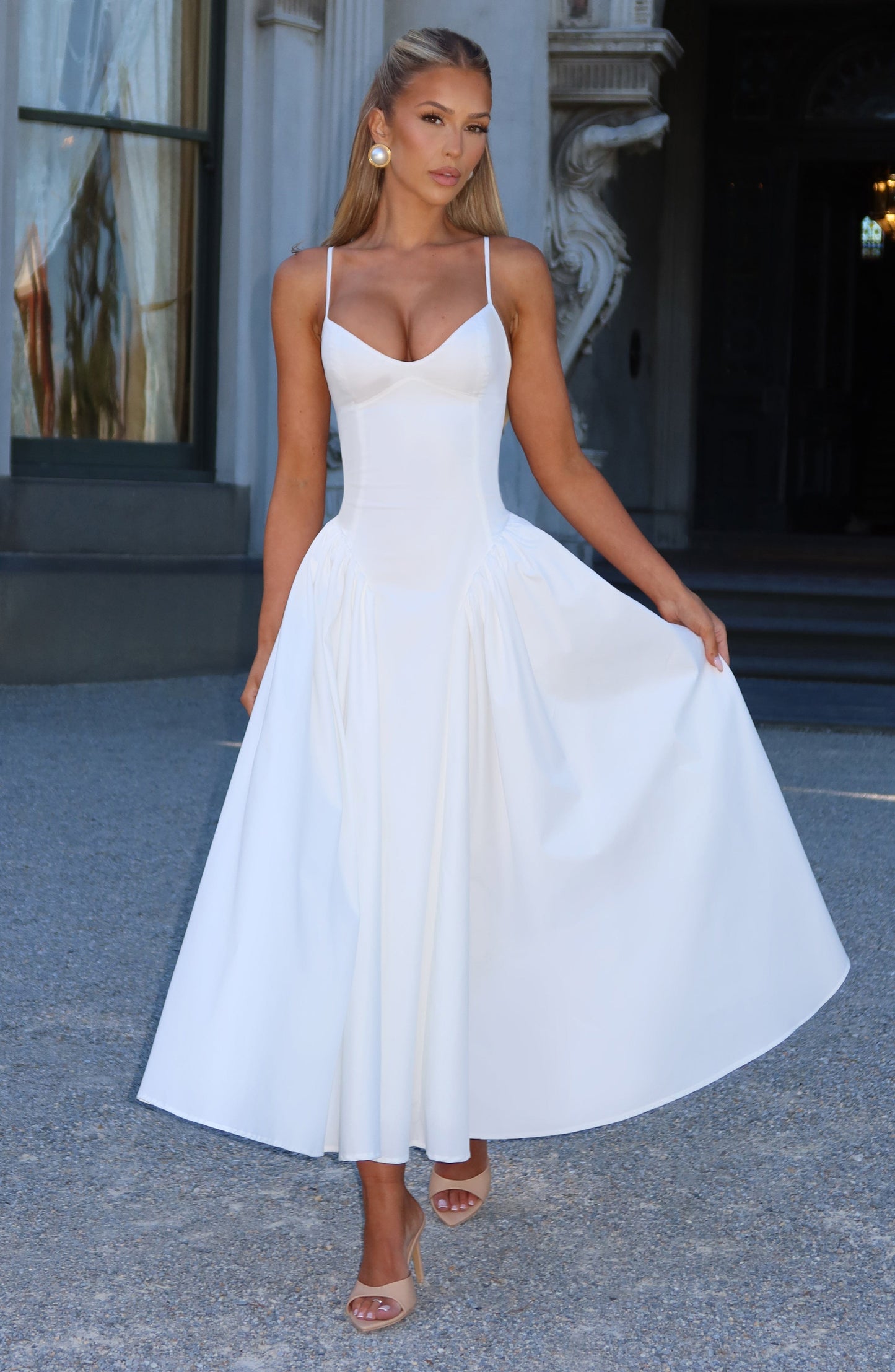 Bruna | Elegante Vestito Midi Estivo a Trapezio Da Donna