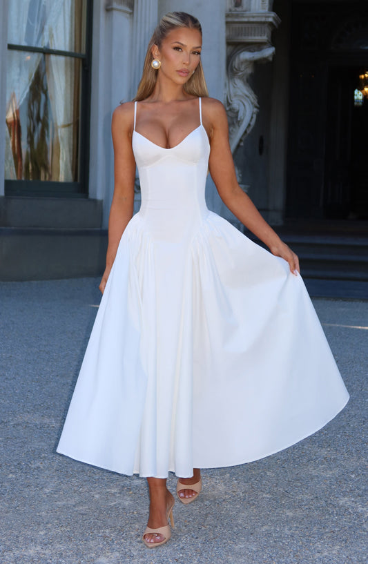 Bruna | Elegante Vestito Midi Estivo a Trapezio Da Donna