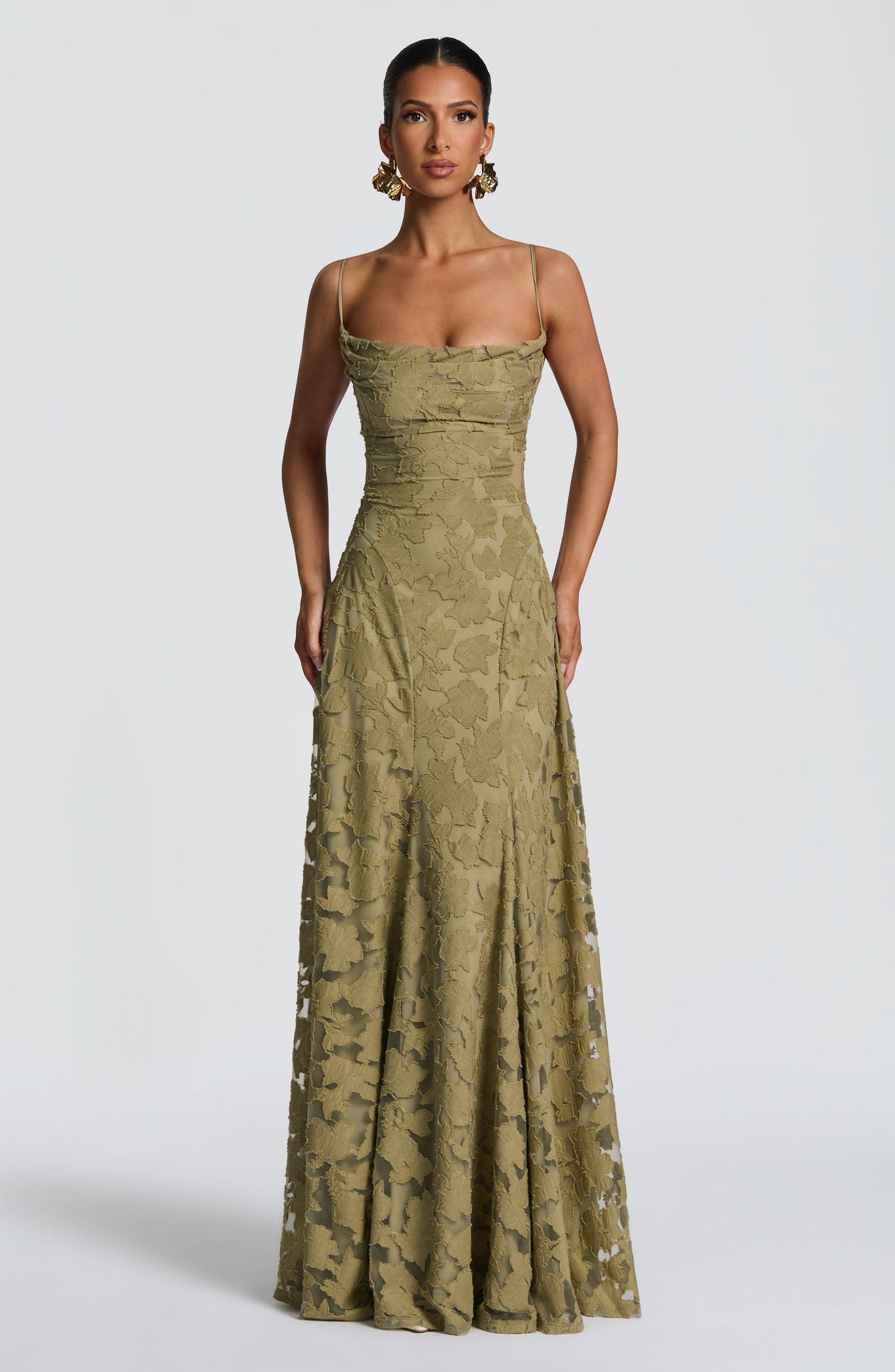 Lidia | Elegante Vestito Maxi Ricamato da Sera da Donna