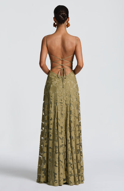 Lidia | Elegante Vestito Maxi Ricamato da Sera da Donna