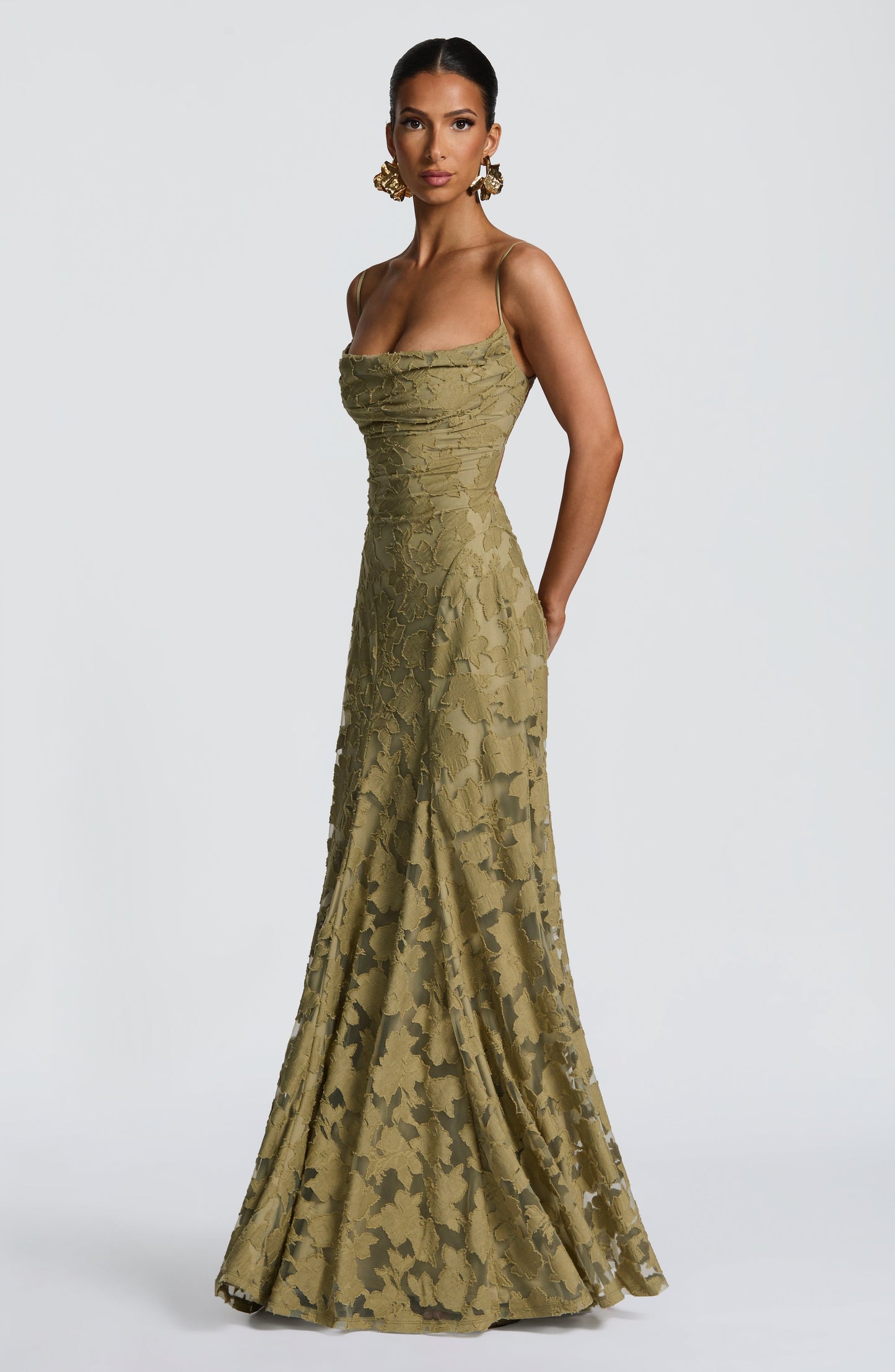 Lidia | Elegante Vestito Maxi Ricamato da Sera da Donna