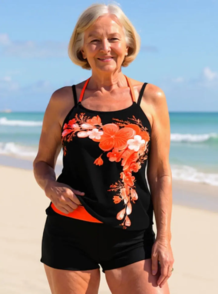Bianca | Donna Estivo Floreale Tankini Costume Da Bagno