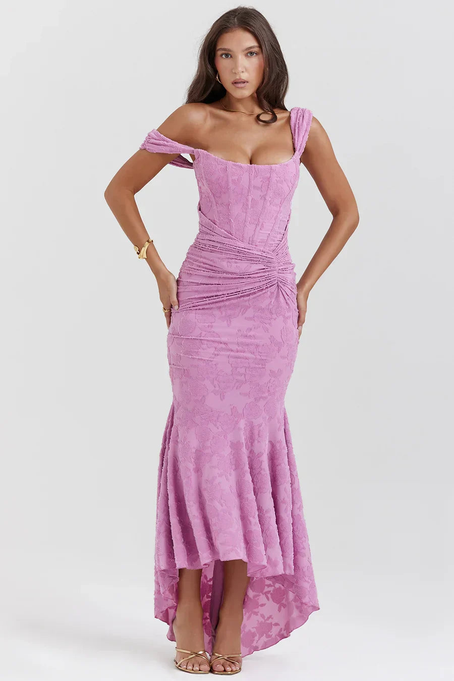 Marta | Vestito da Cerimonia Ricamato Asimmetrico da Donna