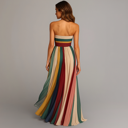 Elsa | Estivo Vestito Maxi Plissettato Da Donna