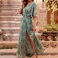 Beatrice | Vestito Stampato Scollo a V con Cintura da Donna