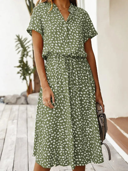 Beatrice | Elegante Vestito Midi Stampato con Maniche da Donna
