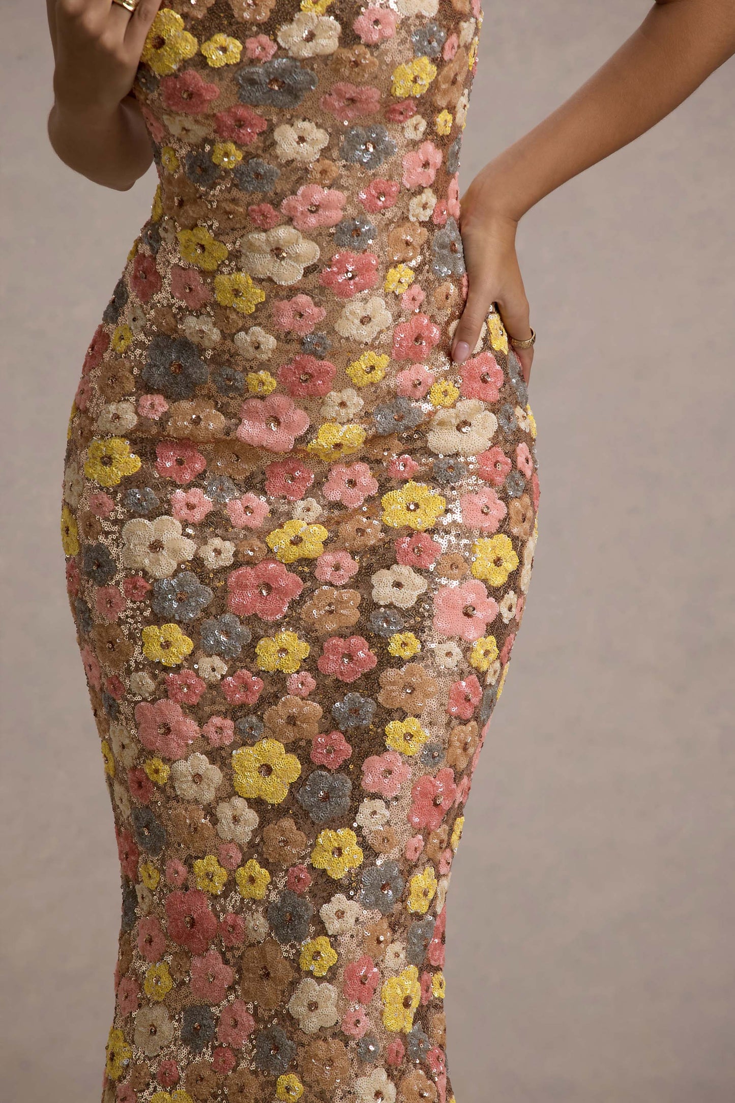 Giulia | Vestito Maxi Fiorato con Glitter da Donna
