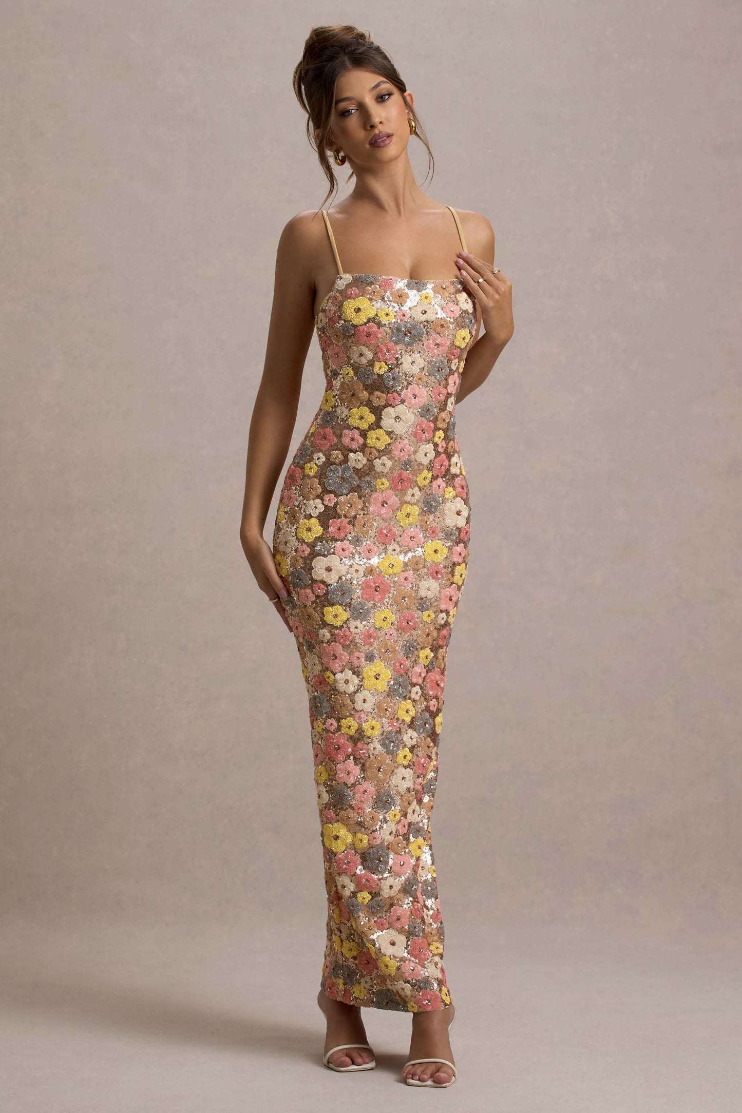 Giulia | Vestito Maxi Fiorato con Glitter da Donna